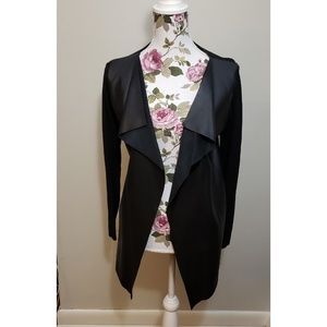 Leather black cardigan